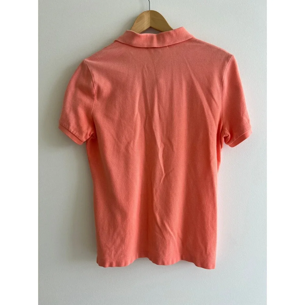 Lauren Ralph Lauren M Coral Piqué Cotton Polo Old Money Preppy Coastal Top - Picture 9 of 9